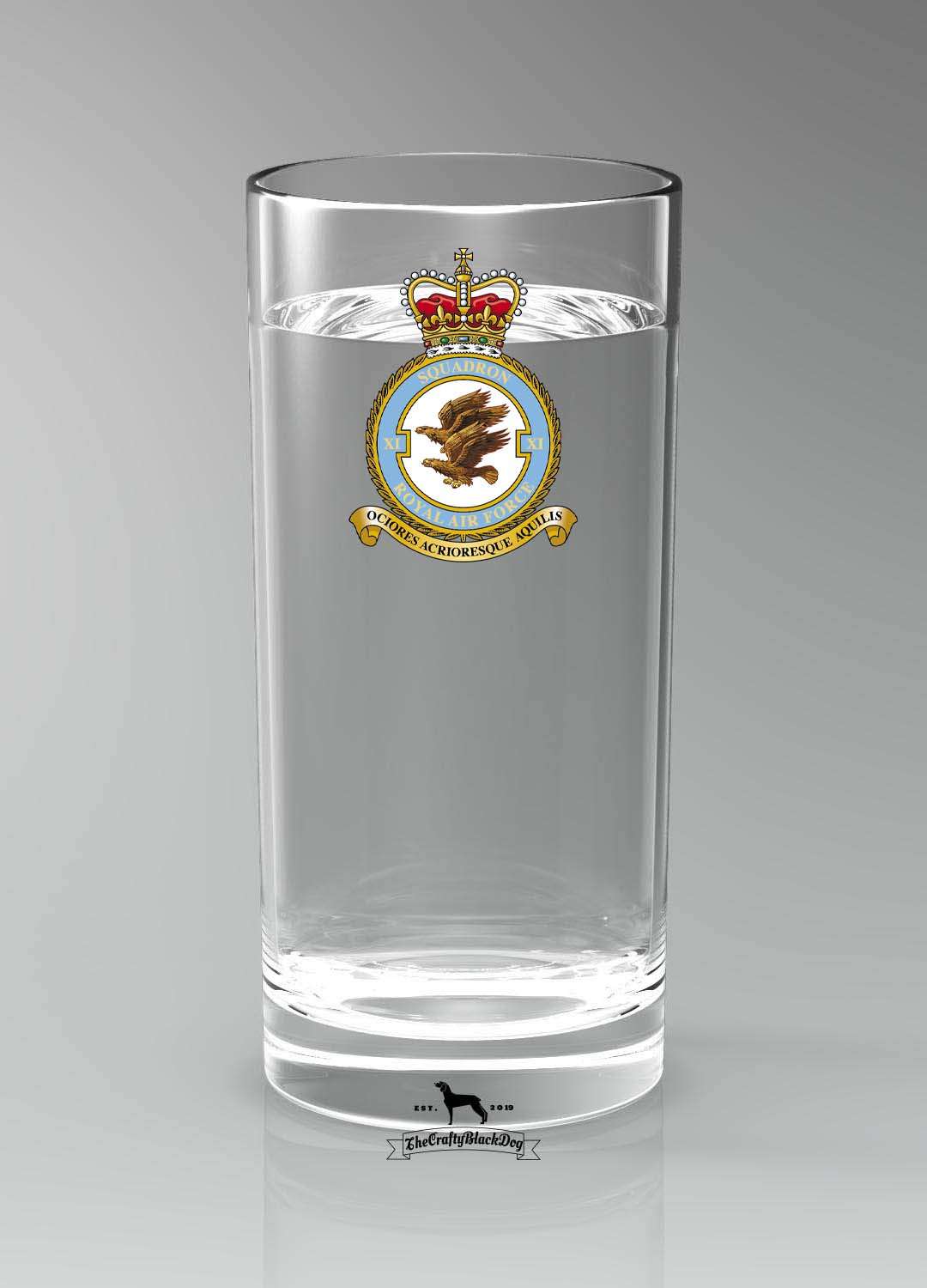11 Squadron RAF - Straight Gin/Mixer/Water Glass