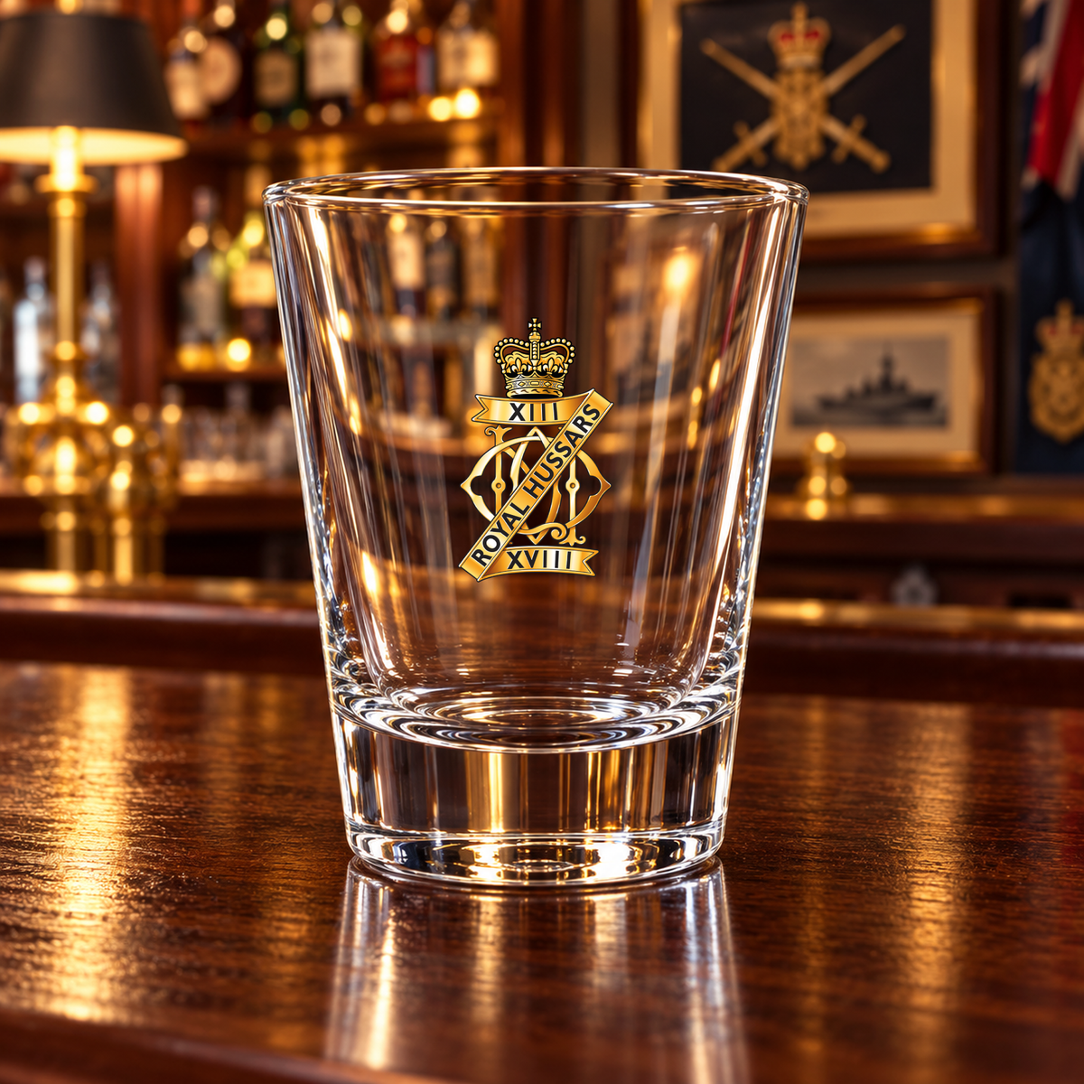 13th:18th (Queen Mary's Own) - Shot Glasses | The Crafty Black Dog — Frosted_Shot_Glass_Military_Bar_Smart_Object copy