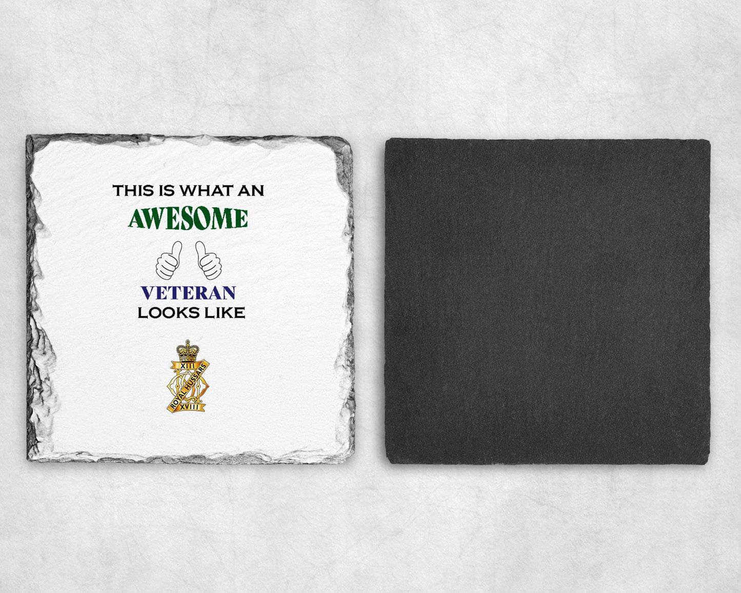 13th/18th Royal Hussars - Veteran - Slate Coaster