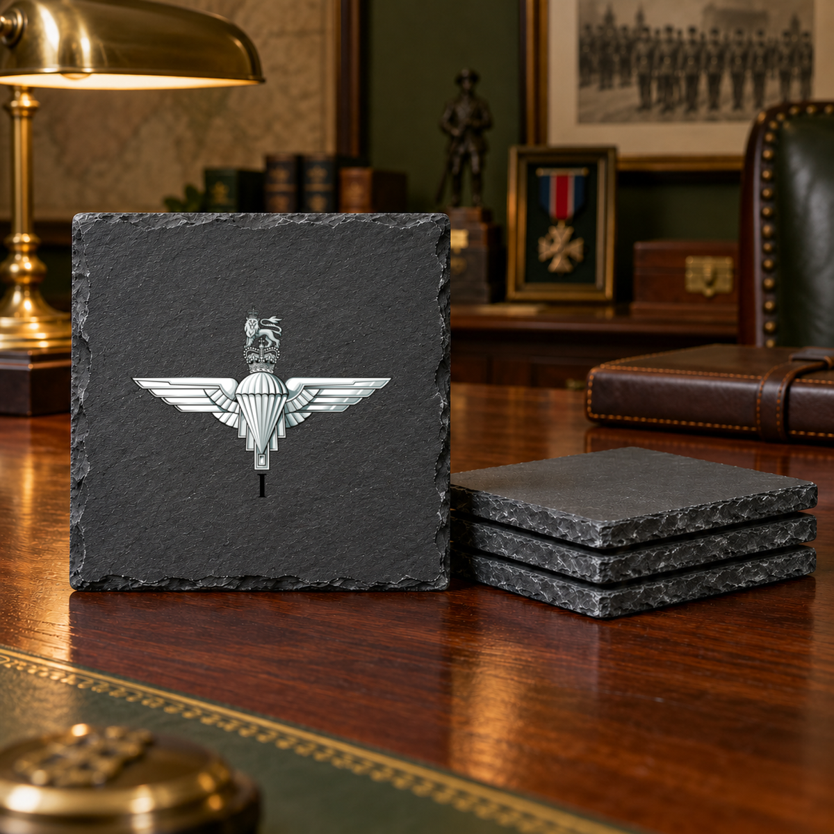 1st Battalion, The Parachute Regiment (1 PARA) - Slate Coaster Set | The Crafty Black Dog