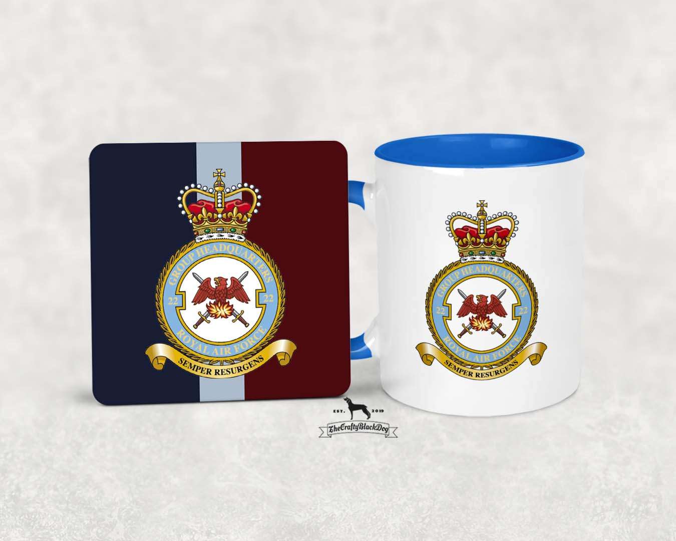 Group Headquarters No 22 Group RAF - MUG and COASTER SET
