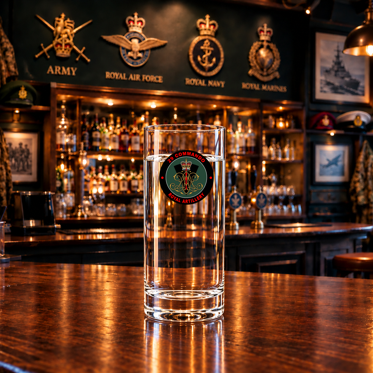 29 Commando Royal Artillery Cypher - Highball Glass
