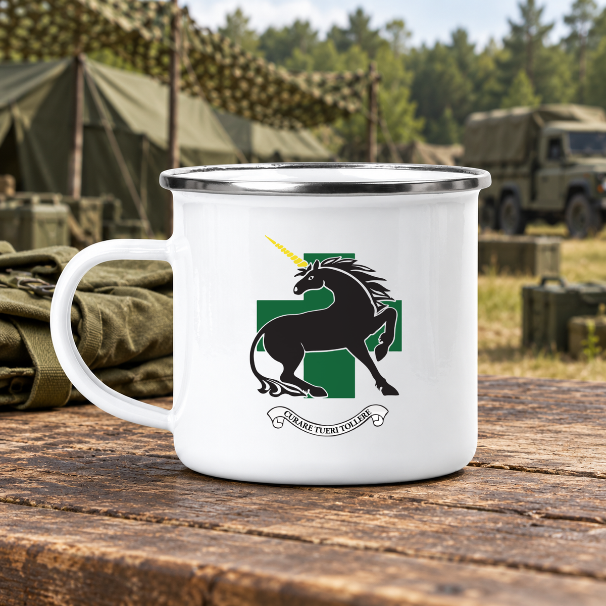 335 Medical Evacuation Regiment (335 MER) - Enamel Camping Mug | The Crafty Black Dog