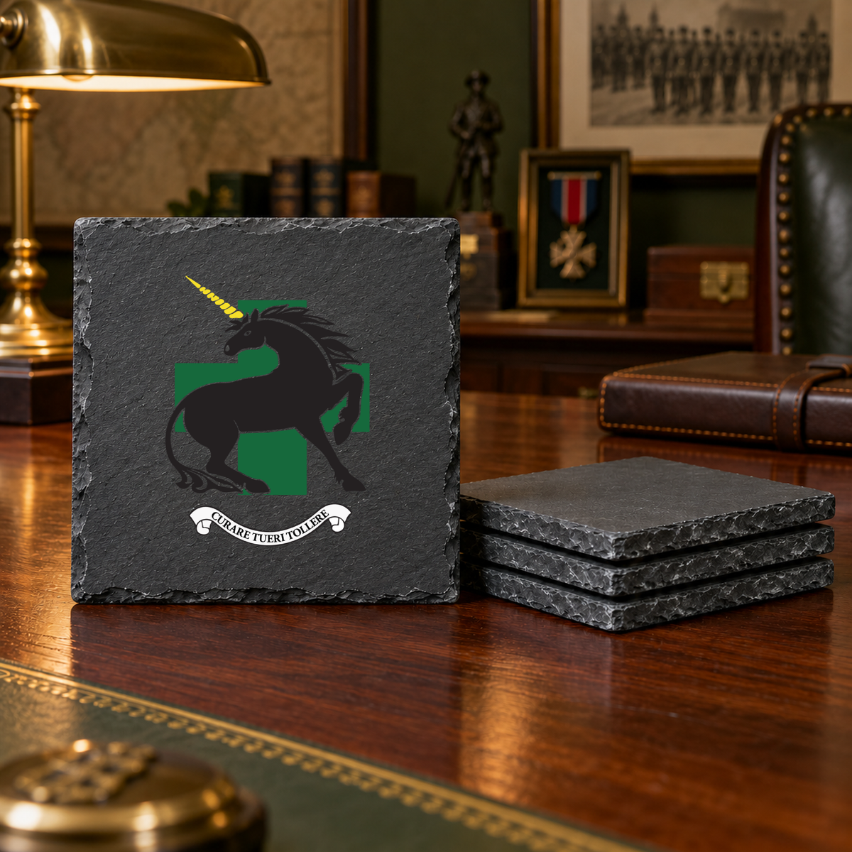 335 Medical Evacuation Regiment (335 MER) - Slate Coaster Set | The Crafty Black Dog
