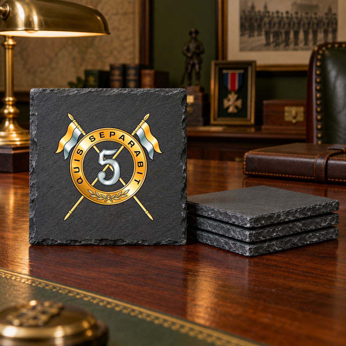 5th Royal Irish Lancers - Slate Coaster Set | The Crafty Black Dog