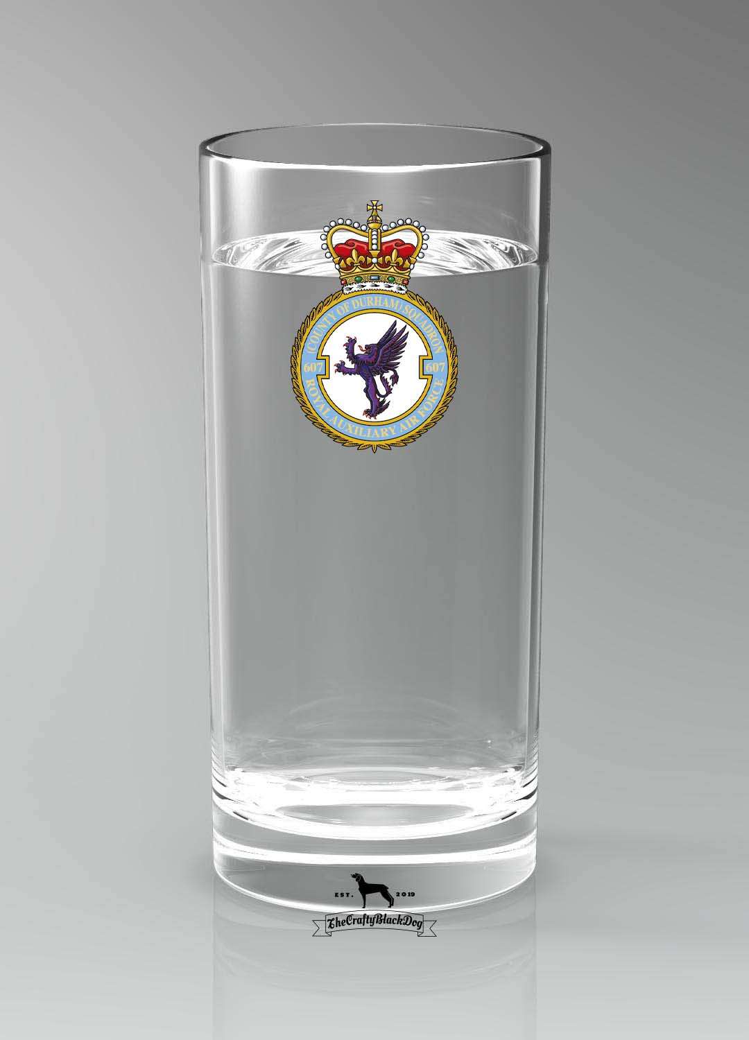 607 (County of Durham) SQN RAuxAF - Straight Gin/Mixer/Water Glass