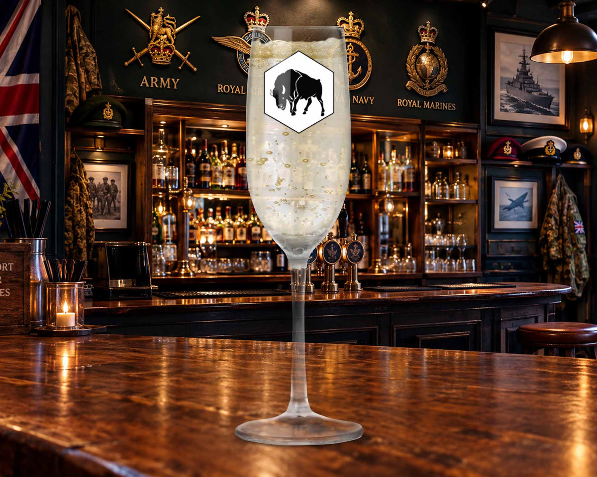 77 Field Sqn Royal Engineers - Champagne/Prosecco Flute Glass