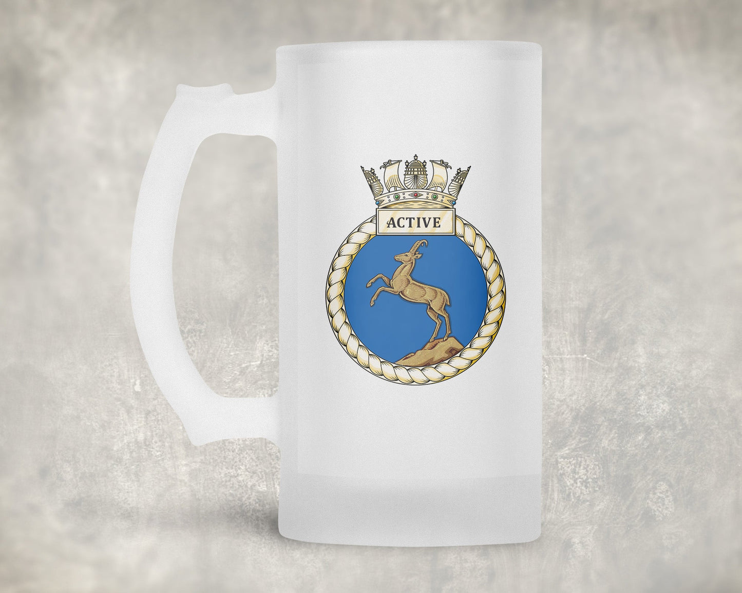 HMS Active - Frosted Stein/Tankard/Beer Mug - Frosted Stein/Tankard/Beer Mug