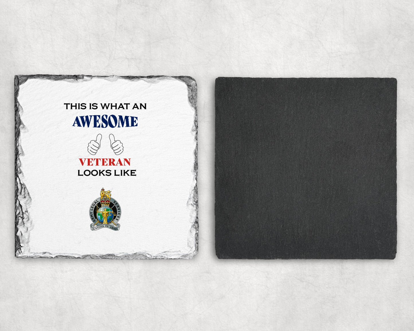 Army Legal Services KC - Veteran - Slate Coaster