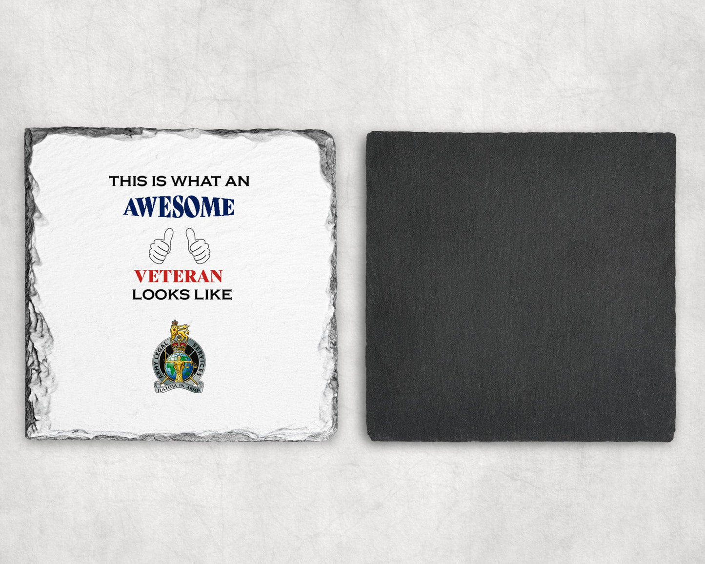 Army Legal Services - Veteran - Slate Coaster