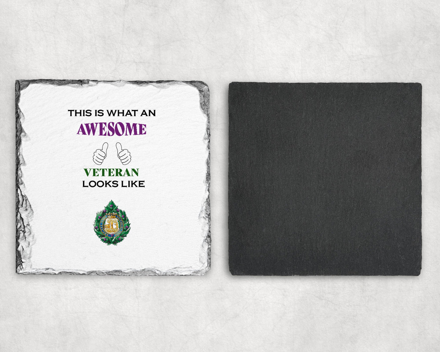 Argyll and Sutherland Highlanders - Veteran - Slate Coaster