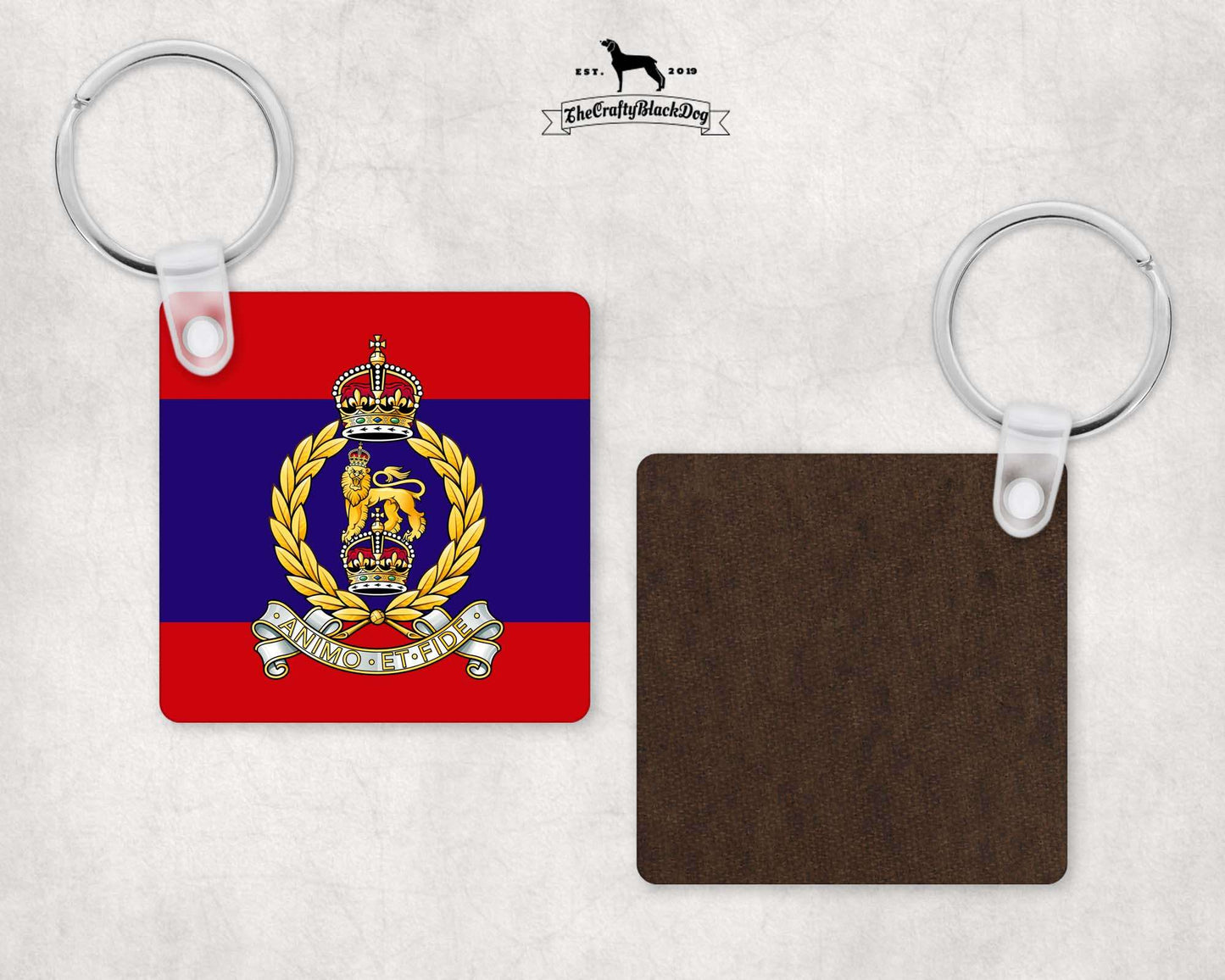 Adjutant General's Corps - Square Key Ring (King's New Crown)