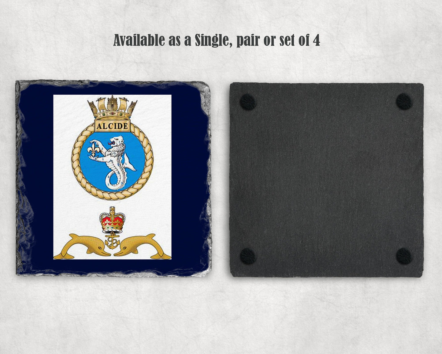 HMS Alcide - Slate Coaster