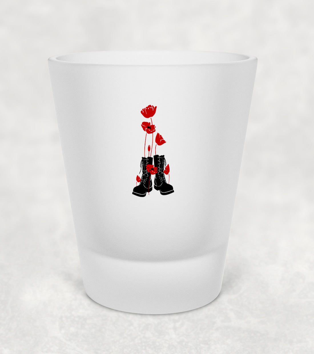 Boots and Poppies - Shot Glass