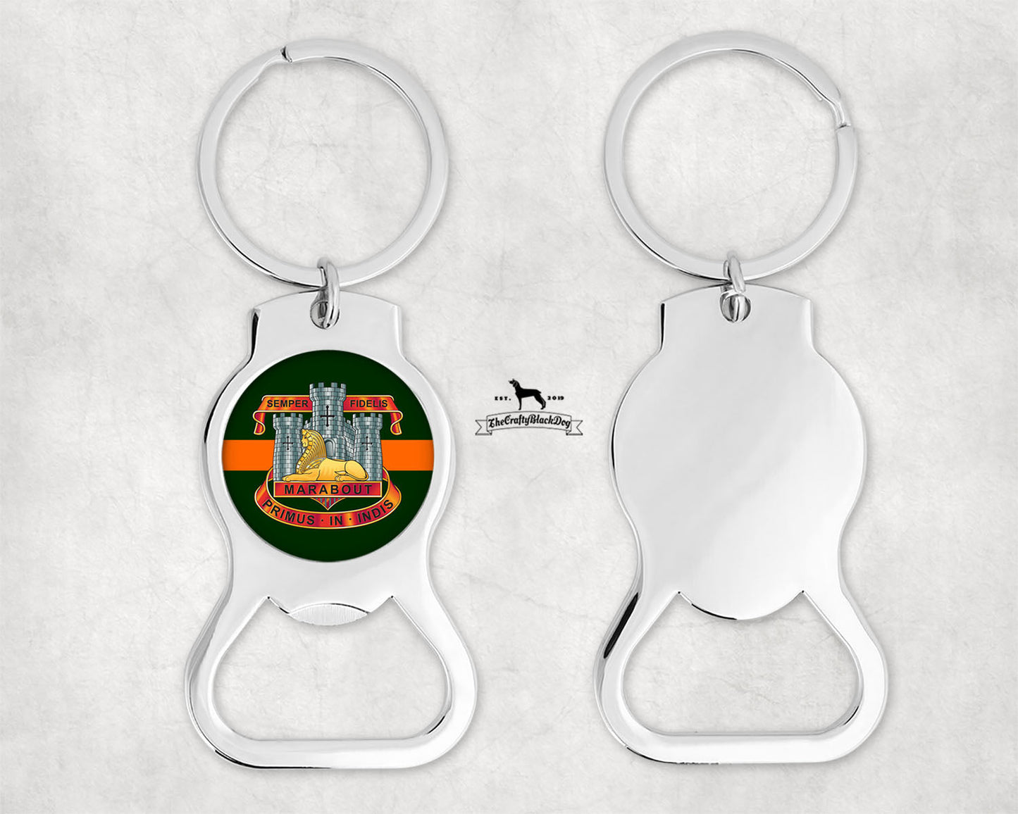 Devonshire & Dorset Regiment Crest - Bottle Opener Keyring