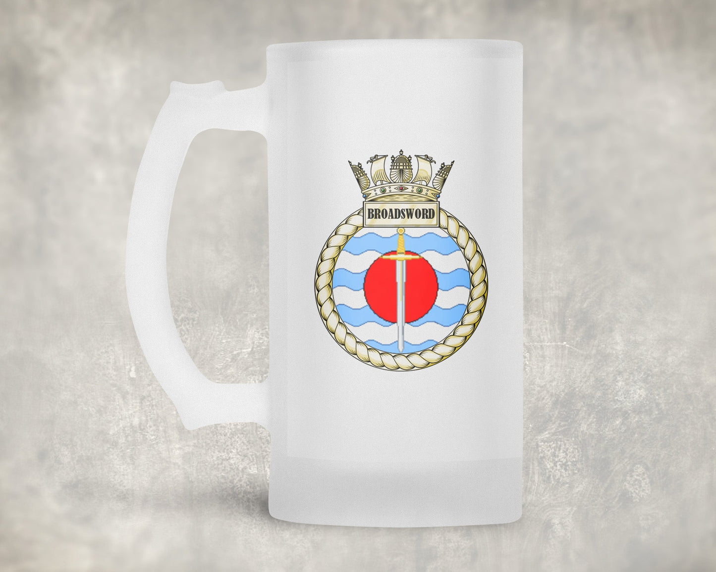 HMS Broadsword - Frosted Stein/Tankard/Beer Mug - Frosted Stein/Tankard/Beer Mug
