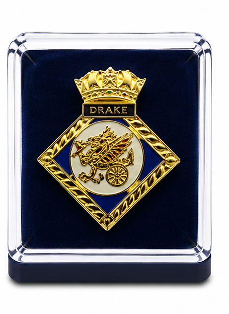 HMS DRAKE - British Military Lapel Pin Badge | MOD Licensed