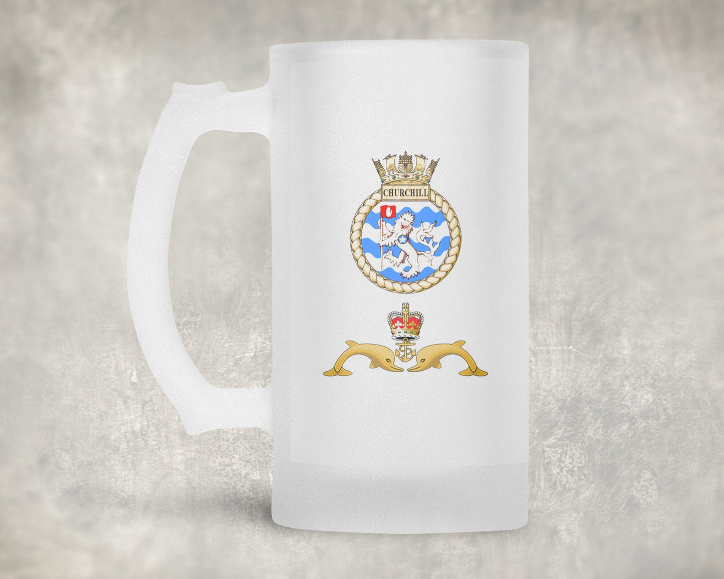 HMS Churchill - Frosted Stein/Tankard/Beer Mug - Frosted Stein/Tankard/Beer Mug