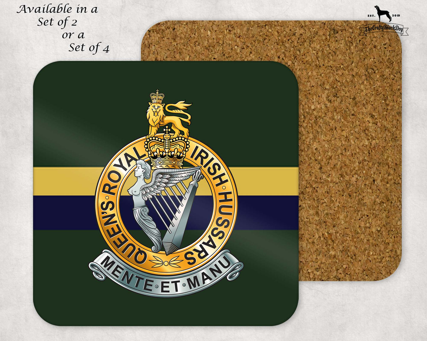QUEEN'S ROYAL IRISH HUSSARS - COASTER SET