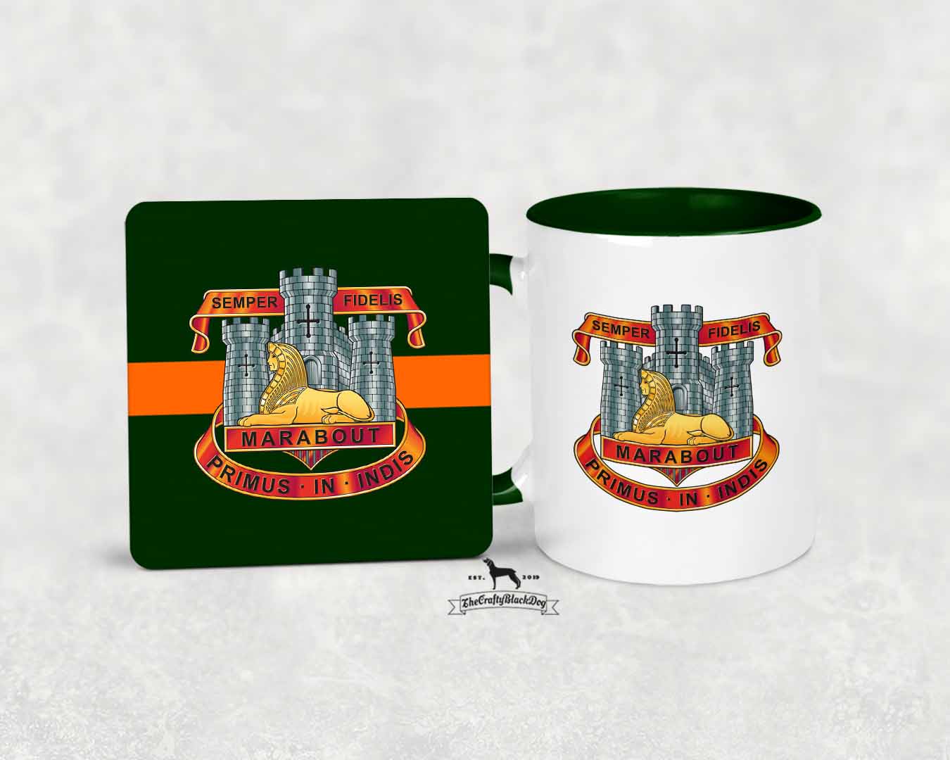 Devonshire and Dorset Regiment Crest - - MUG and COASTER SET