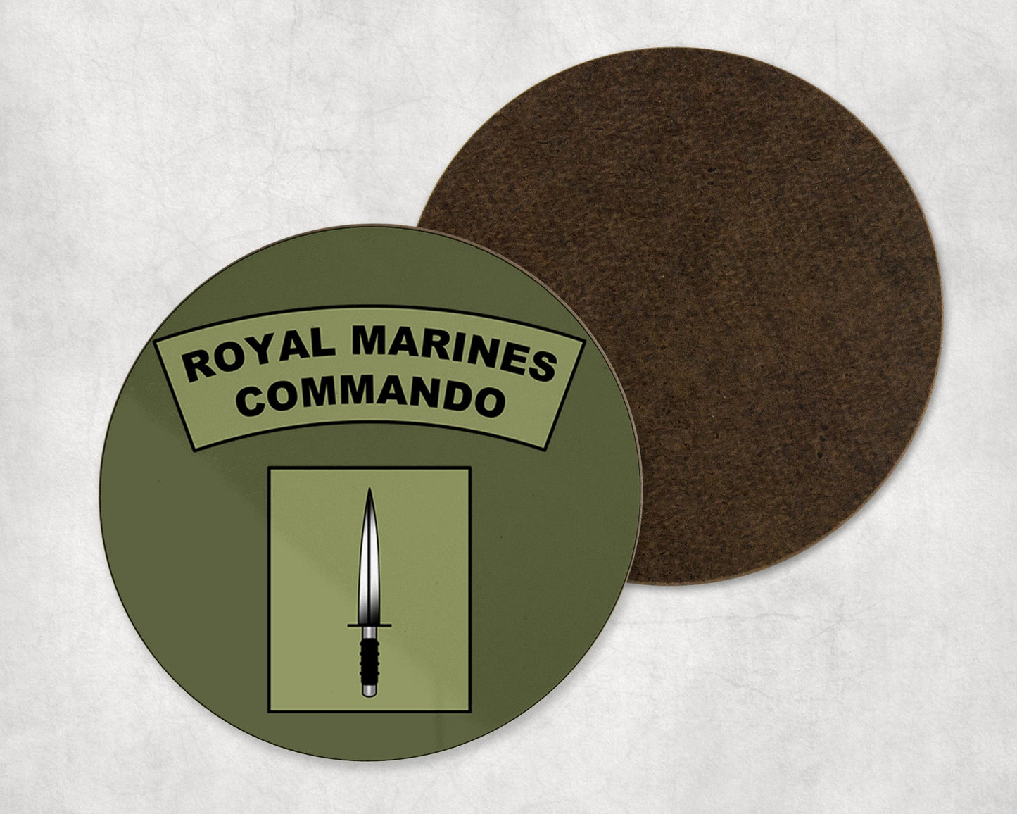 Royal Marines Dagger & Flash - Round Coaster