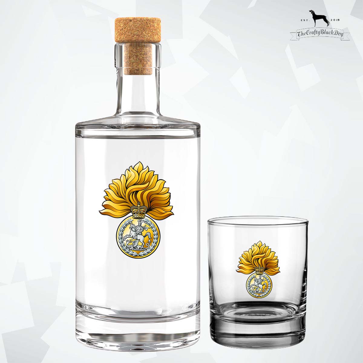 Royal Regiment of Fusiliers Crest - Fill Your Own Spirit Bottle