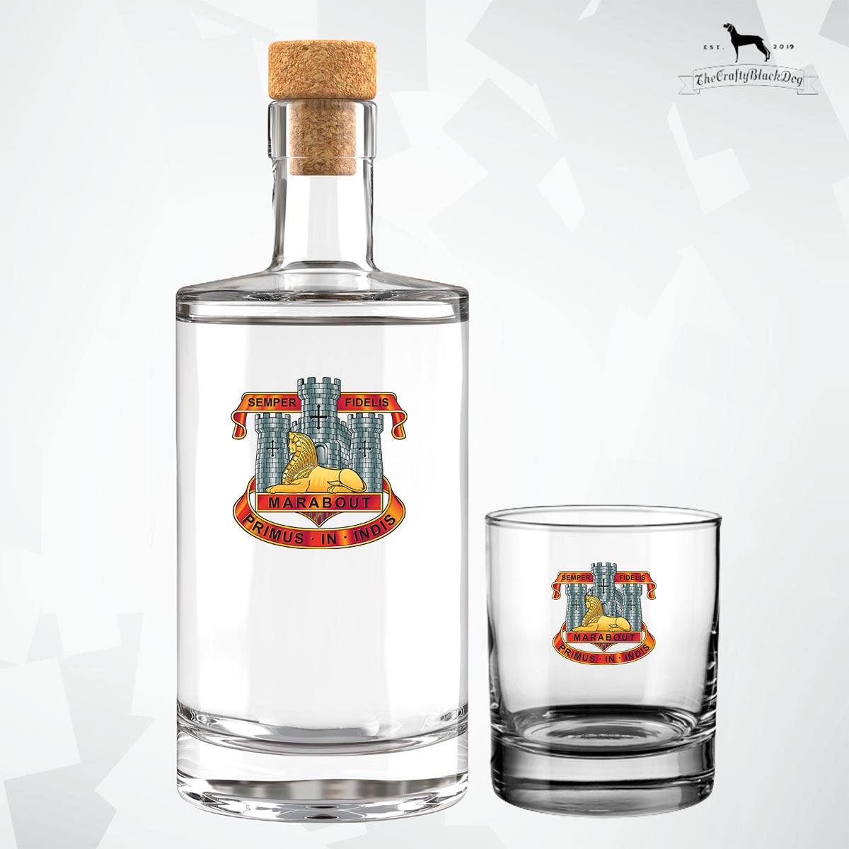 Devonshire & Dorset Regiment Crest - Fill Your Own Spirit Bottle