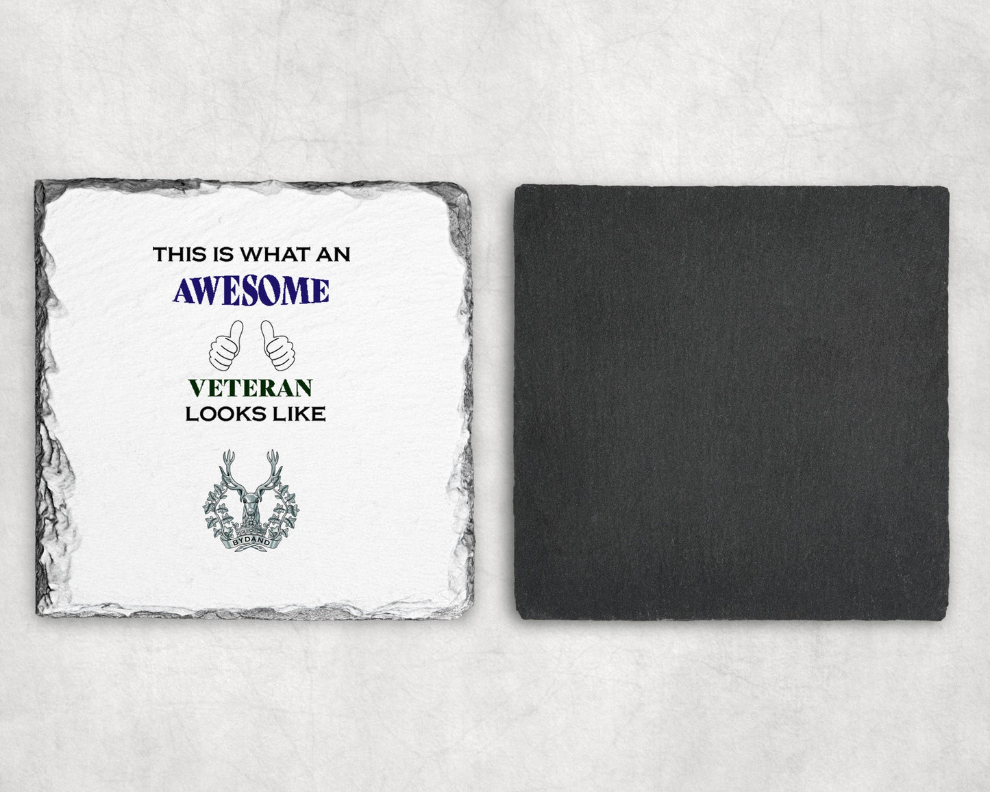 Gordon Highlanders - Veteran - Slate Coaster
