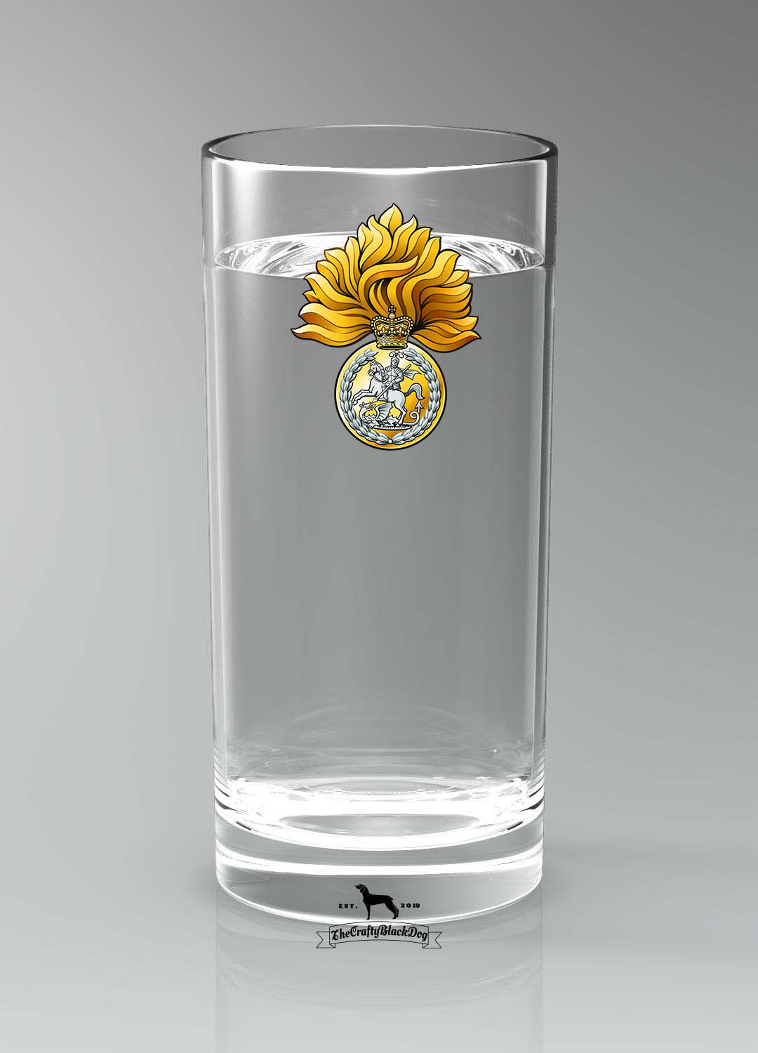 Royal Regiment of Fusiliers Crest - Straight Gin/Mixer/Water Glass