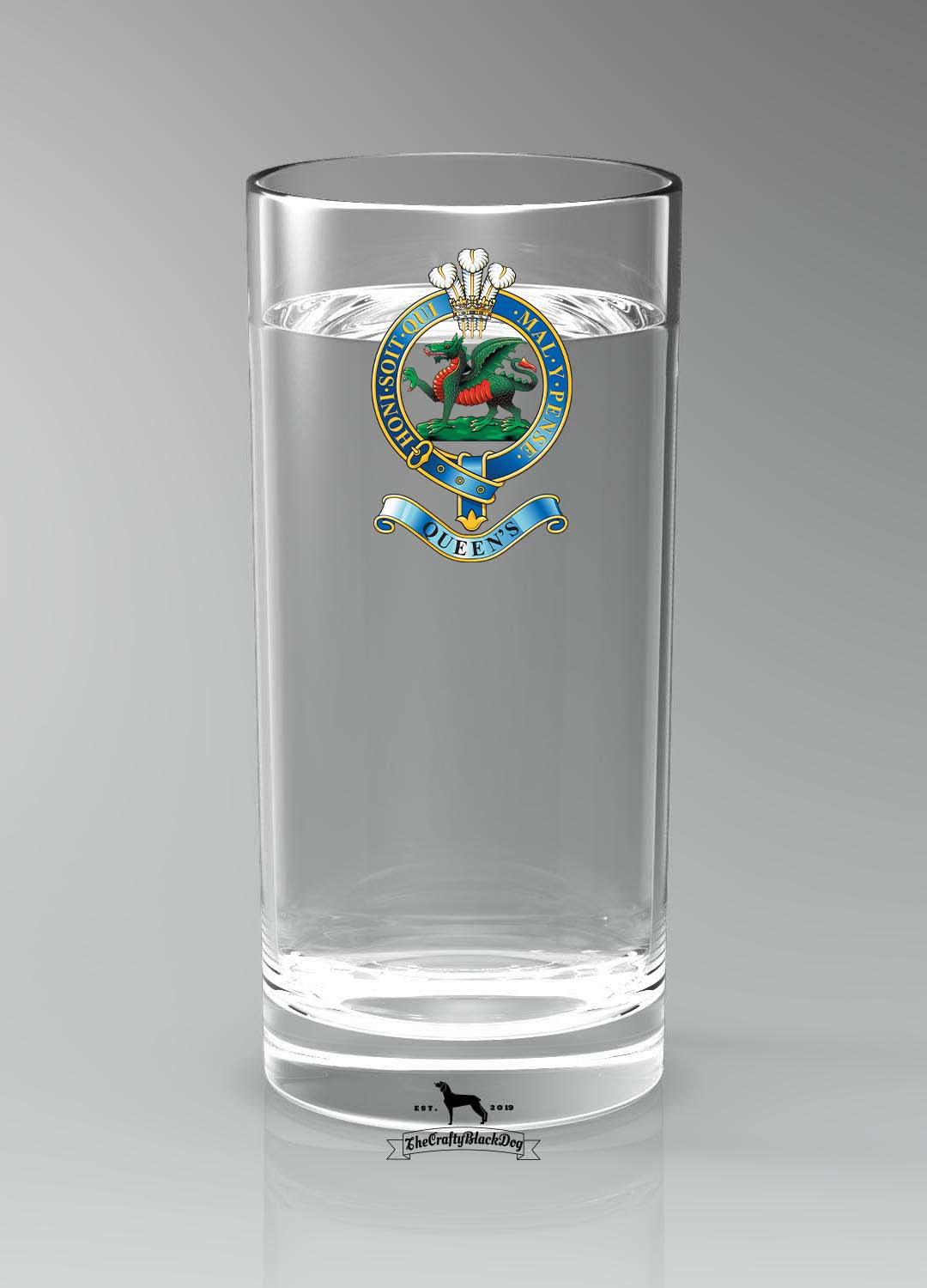 Queen's Regiment - Straight Gin/Mixer/Water Glass
