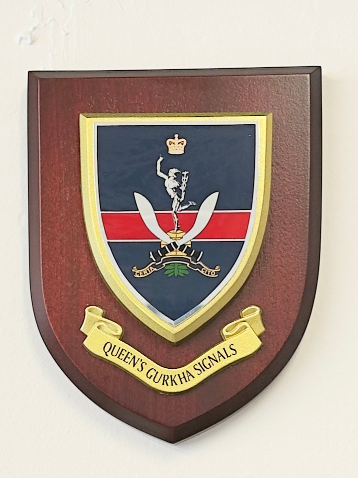 Queen's Gurkha Signals - Wall Shield Plaque | MOD Licensed Seller | Regimental