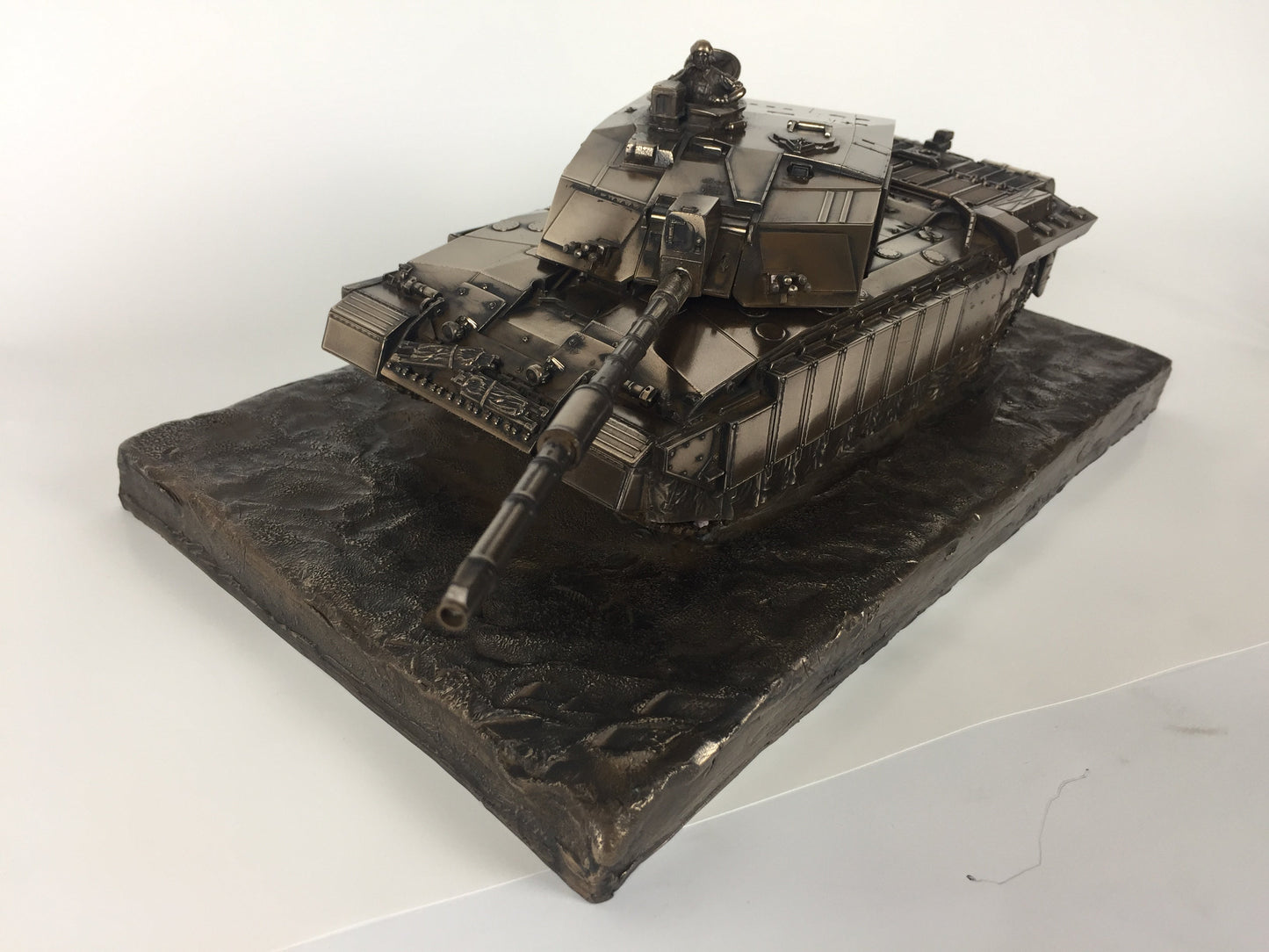 Challenger 2 Desertised Main Battle Tank Cold Cast Bronze Statue | Handmade in England