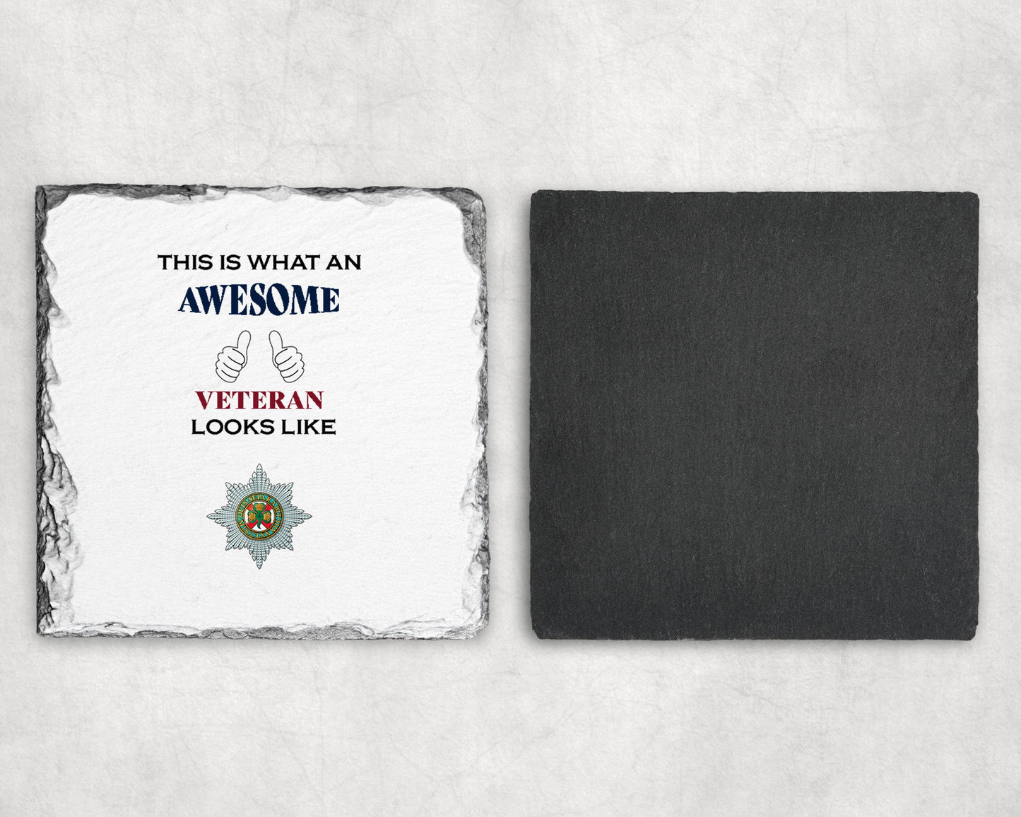 Irish Guards - Veteran - Slate Coaster