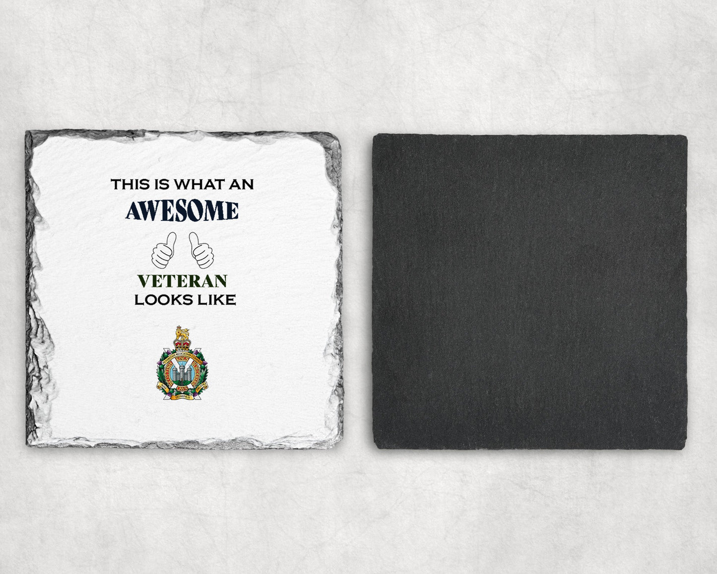 King's Own Scottish Borderers - Veteran - Slate Coaster