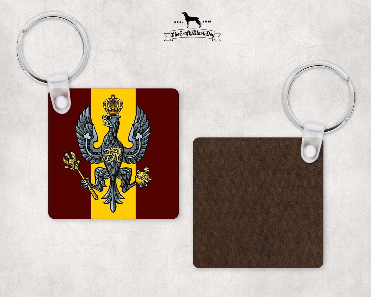 King's Royal Hussars - Square Key Ring