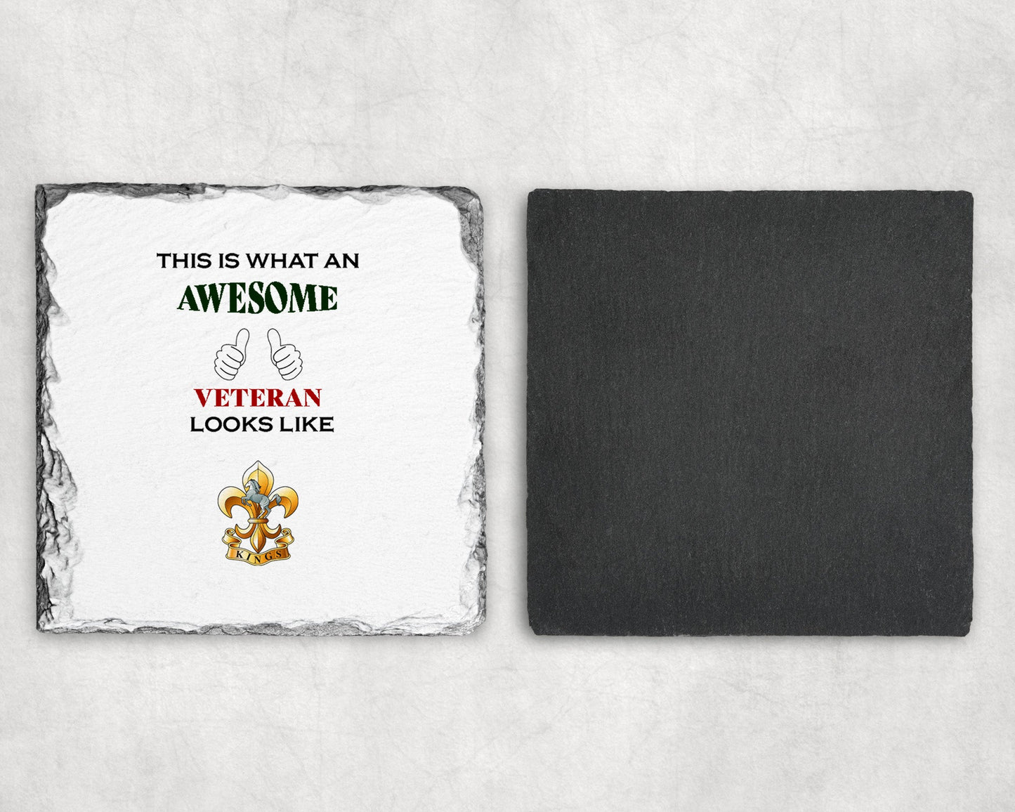 Kings Regiment - Veteran - Slate Coaster