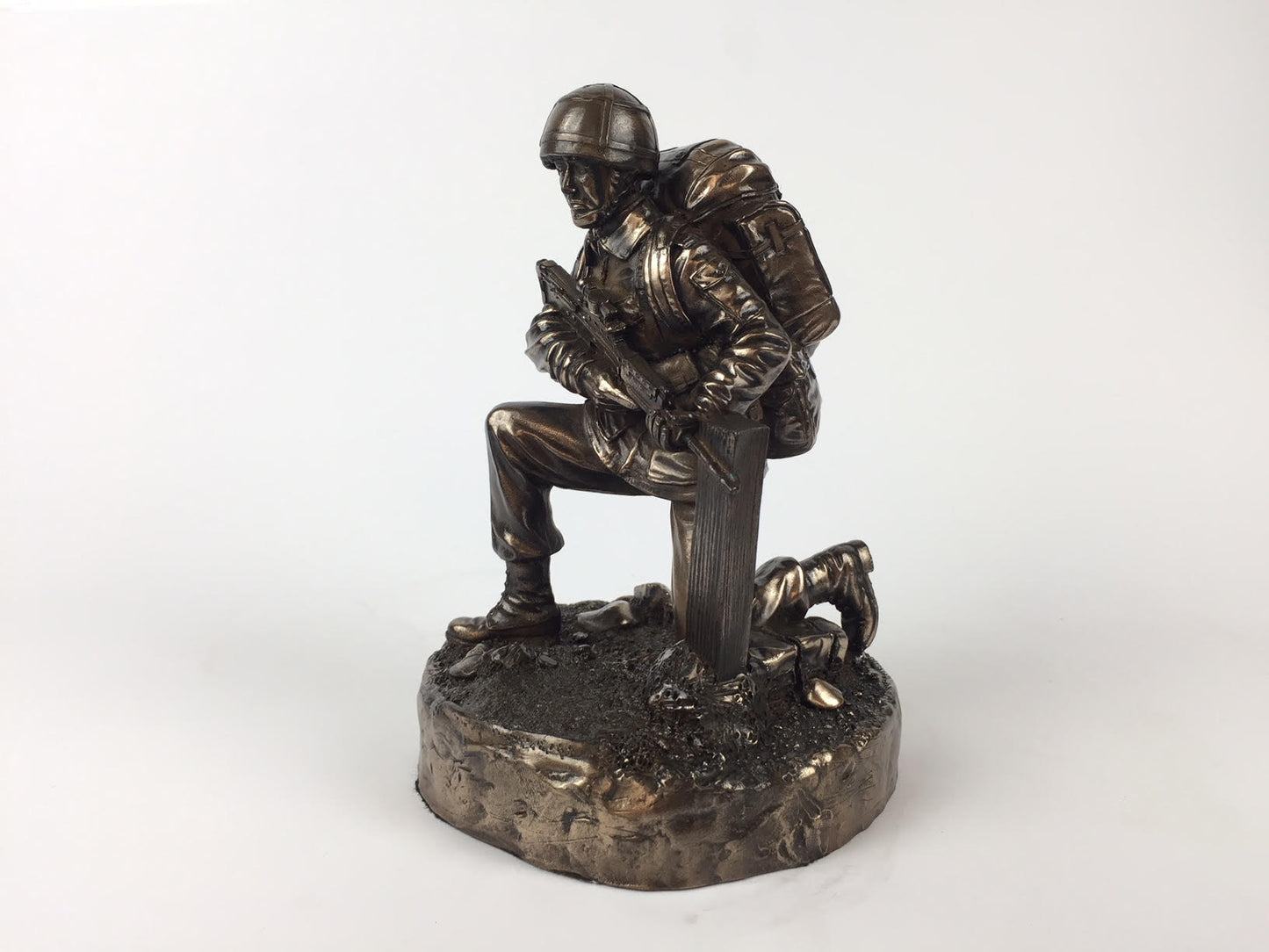 British Kneeling Soldier Cold Cast Bronze Military Statue | Handmade in England