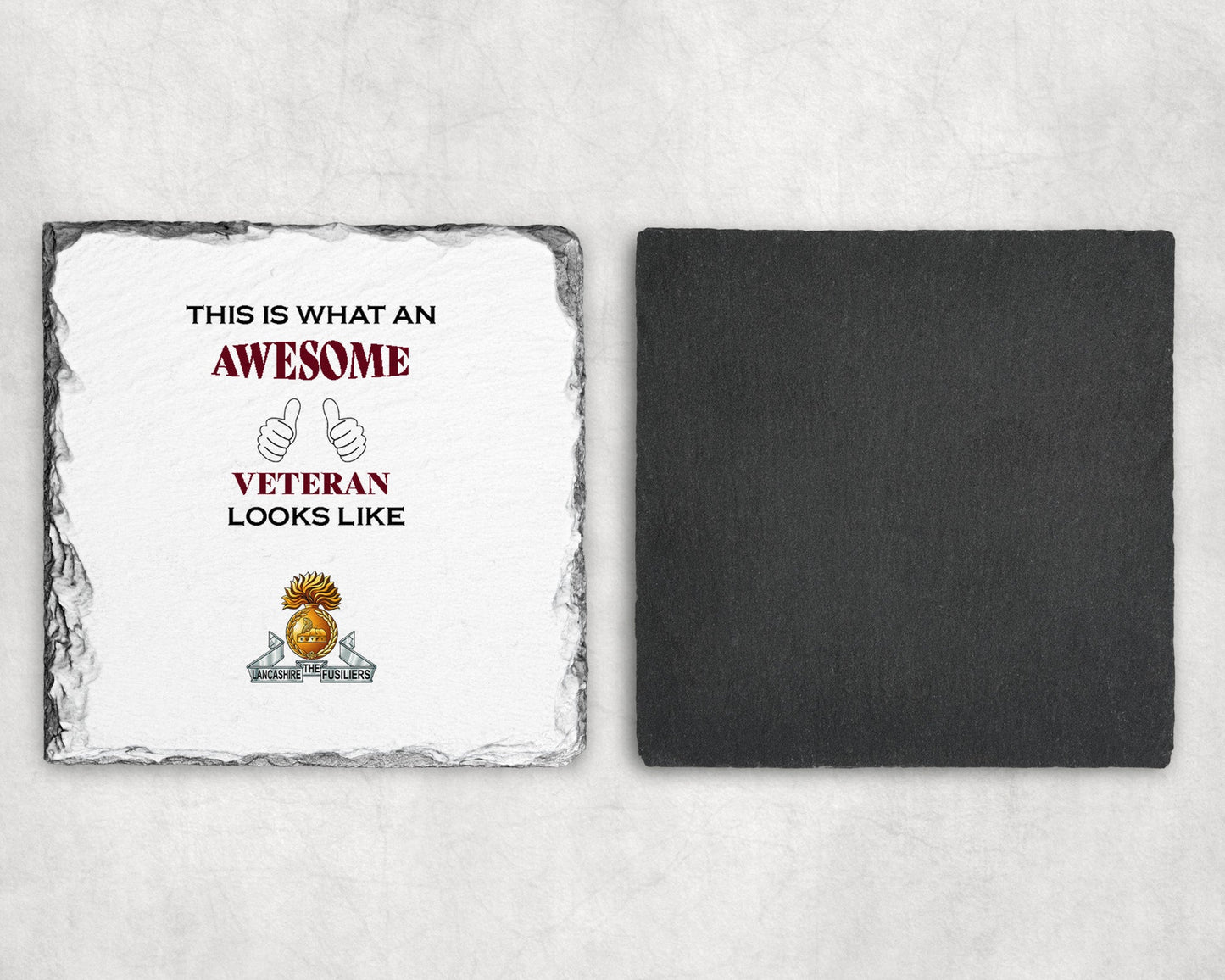 Lancashire Fusiliers - Veteran - Slate Coaster