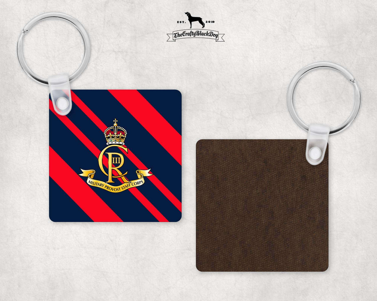 Military Provost Staff Corps - Square Key Ring (King's New Crown)
