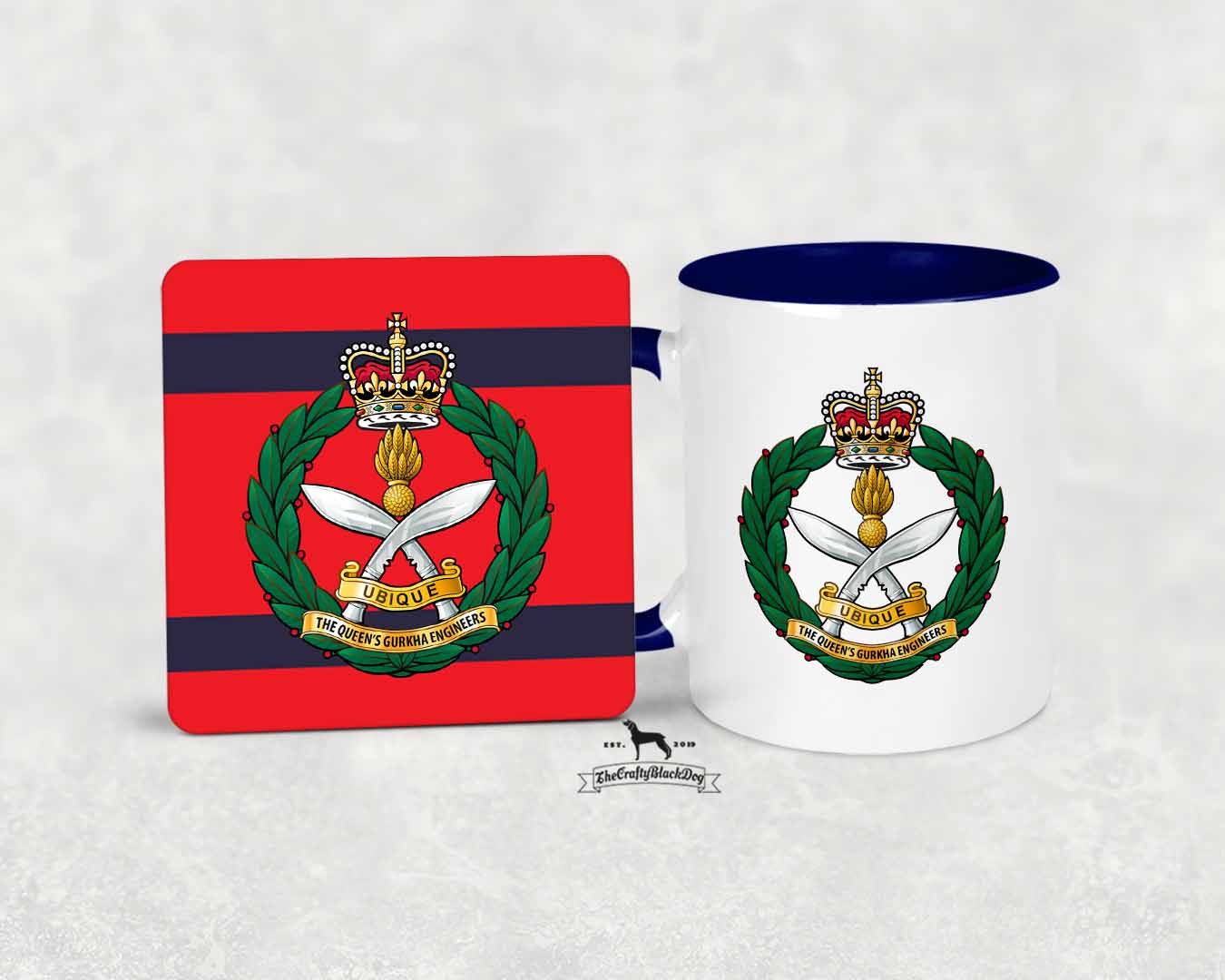 Queen's Gurkha Engineers MUG and COASTER SET KC