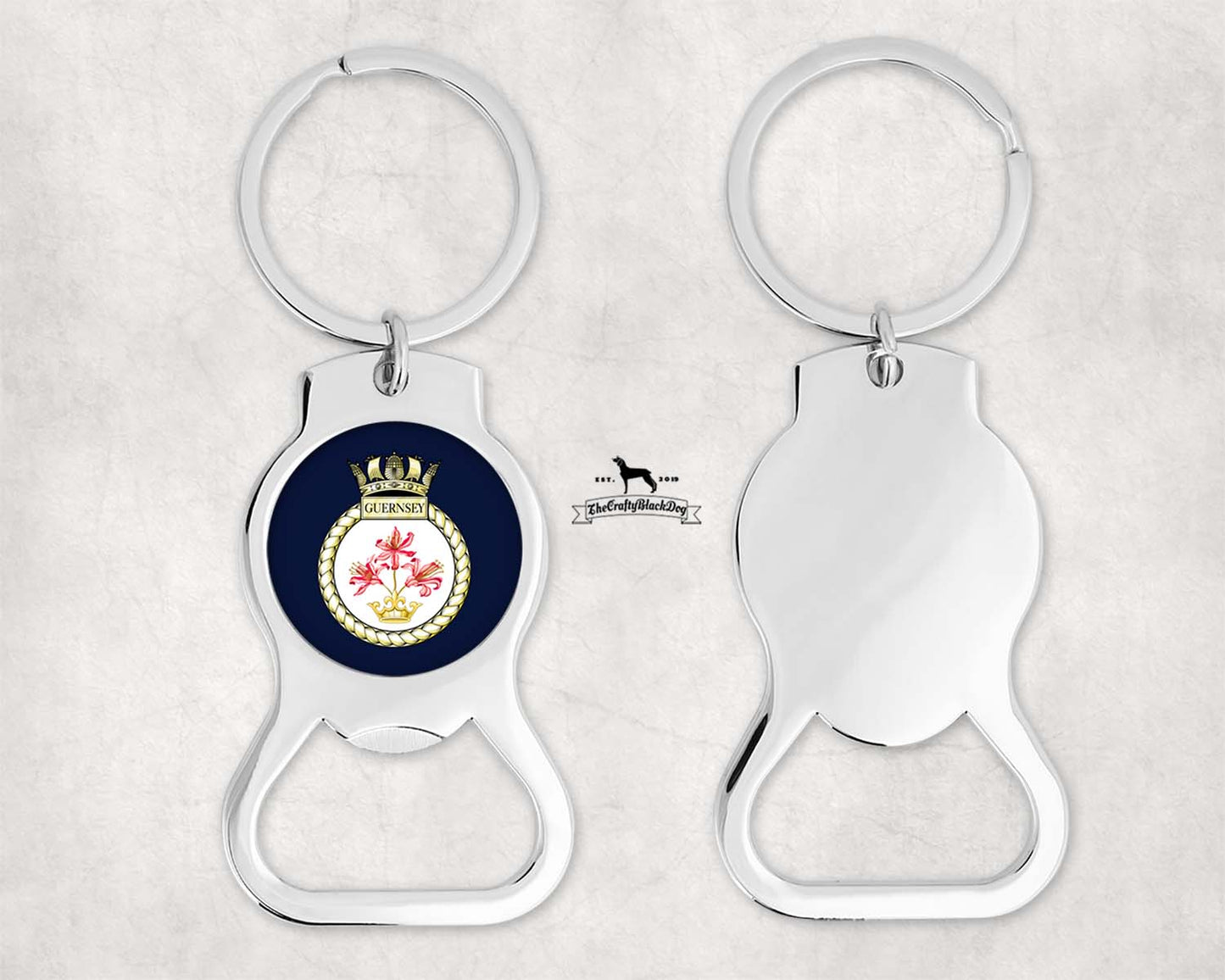 HMS Guernsey - Bottle Opener Keyring