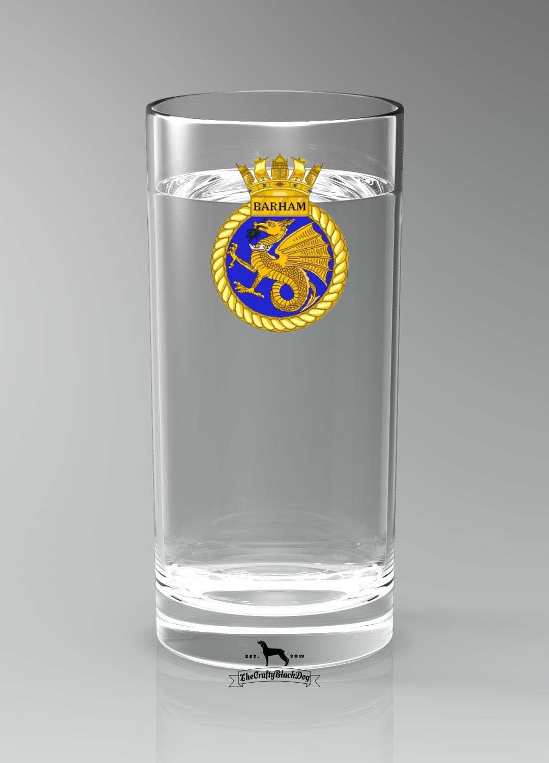HMS Barham - Straight Gin/Mixer/Water Glass