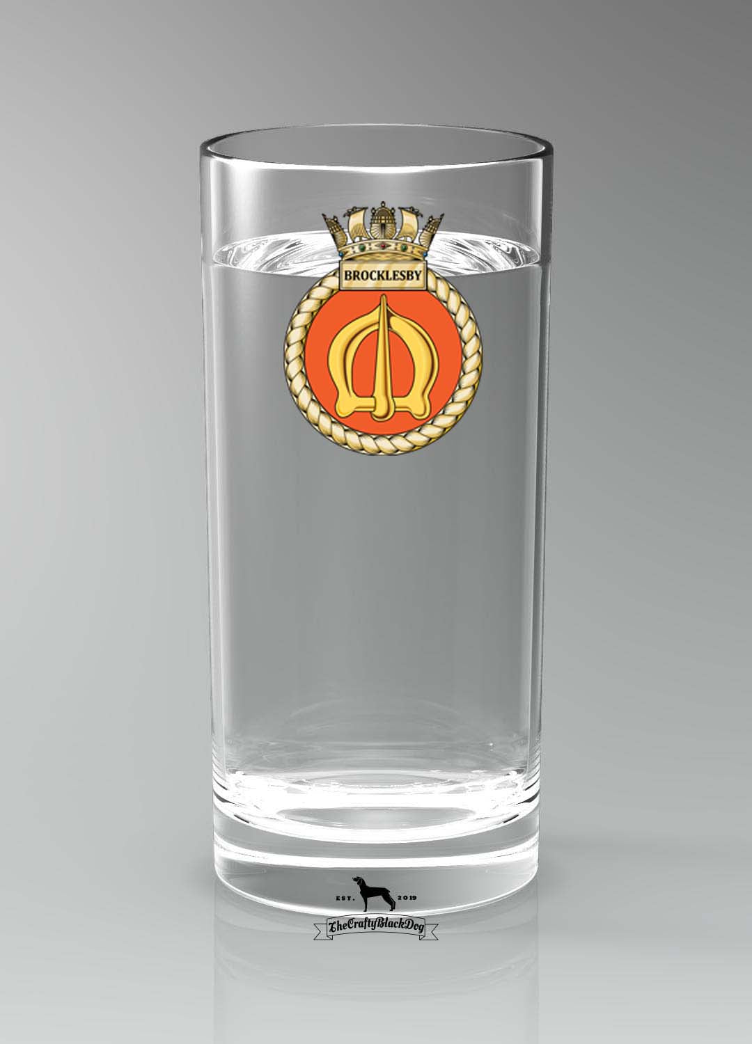 HMS Brocklesby - Straight Gin/Mixer/Water Glass