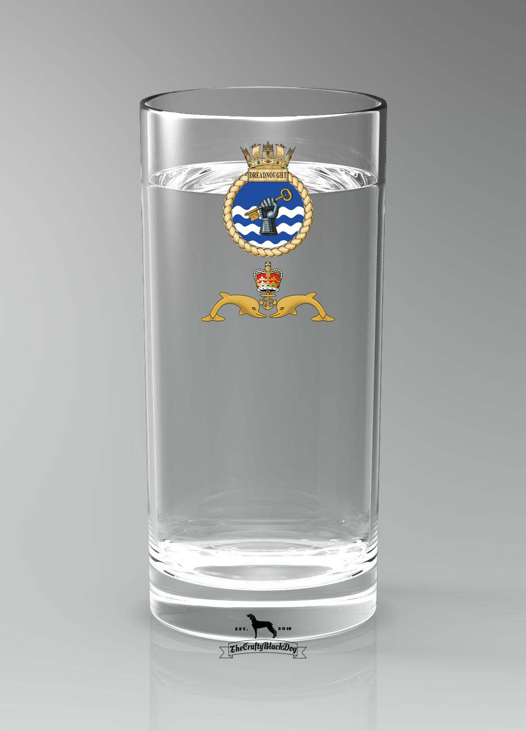 HMS Dreadnought - Straight Gin/Mixer/Water Glass