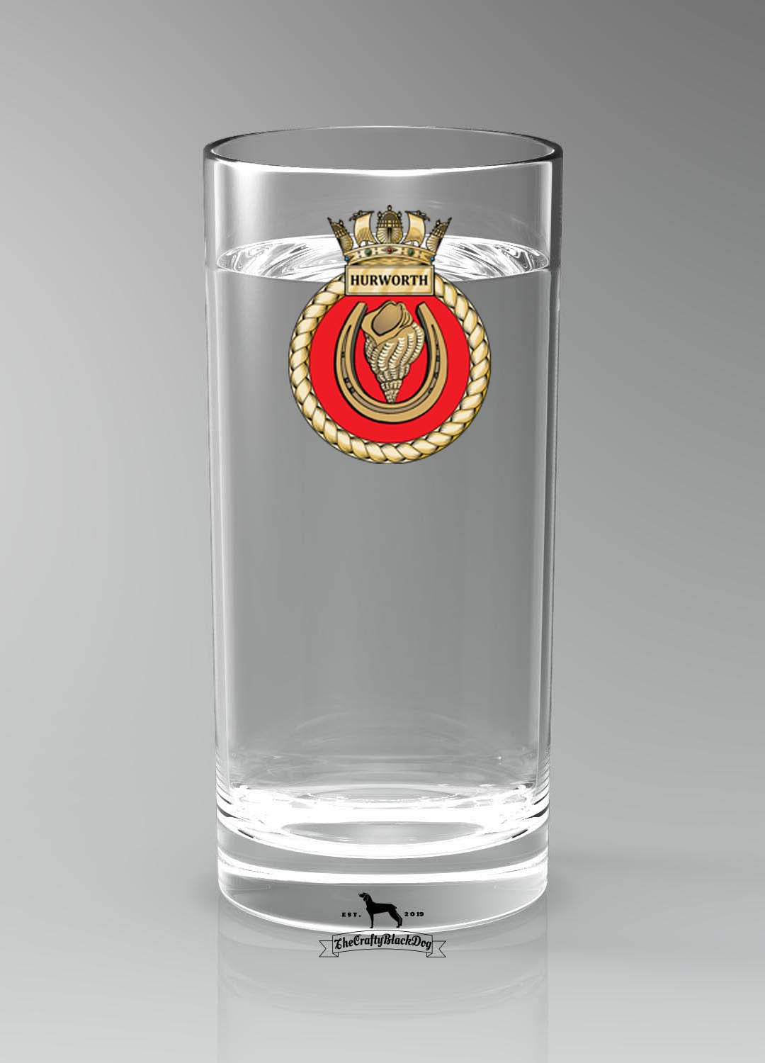HMS Hurworth - Straight Gin/Mixer/Water Glass