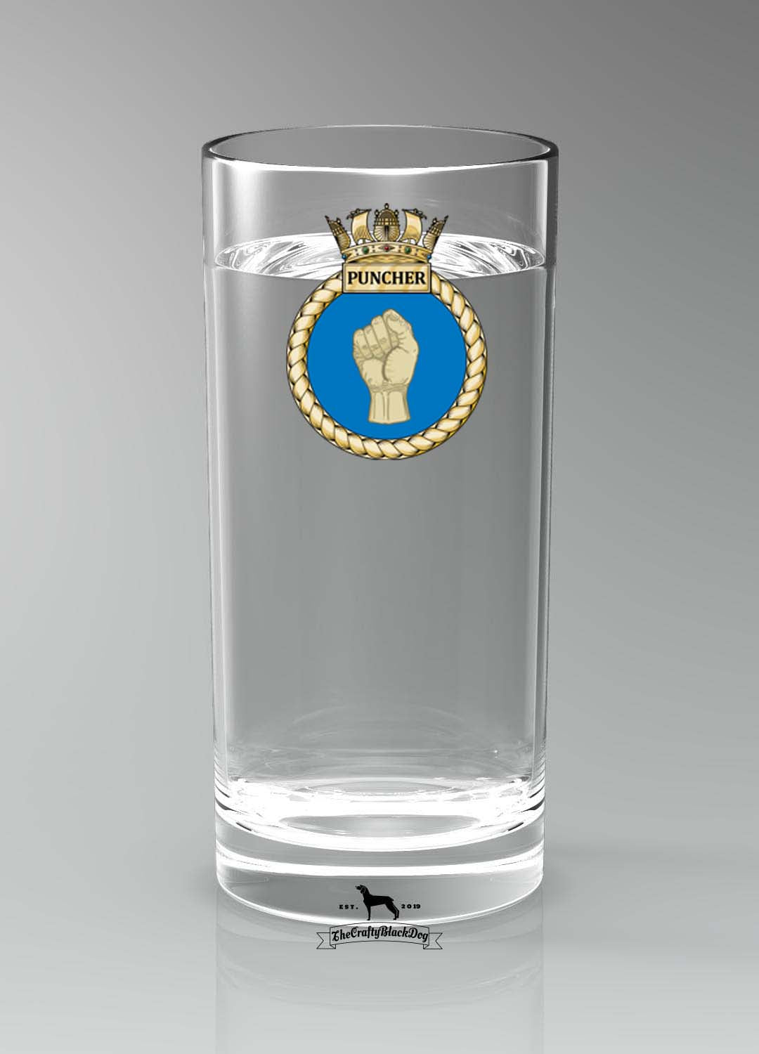 HMS Puncher - Straight Gin/Mixer/Water Glass