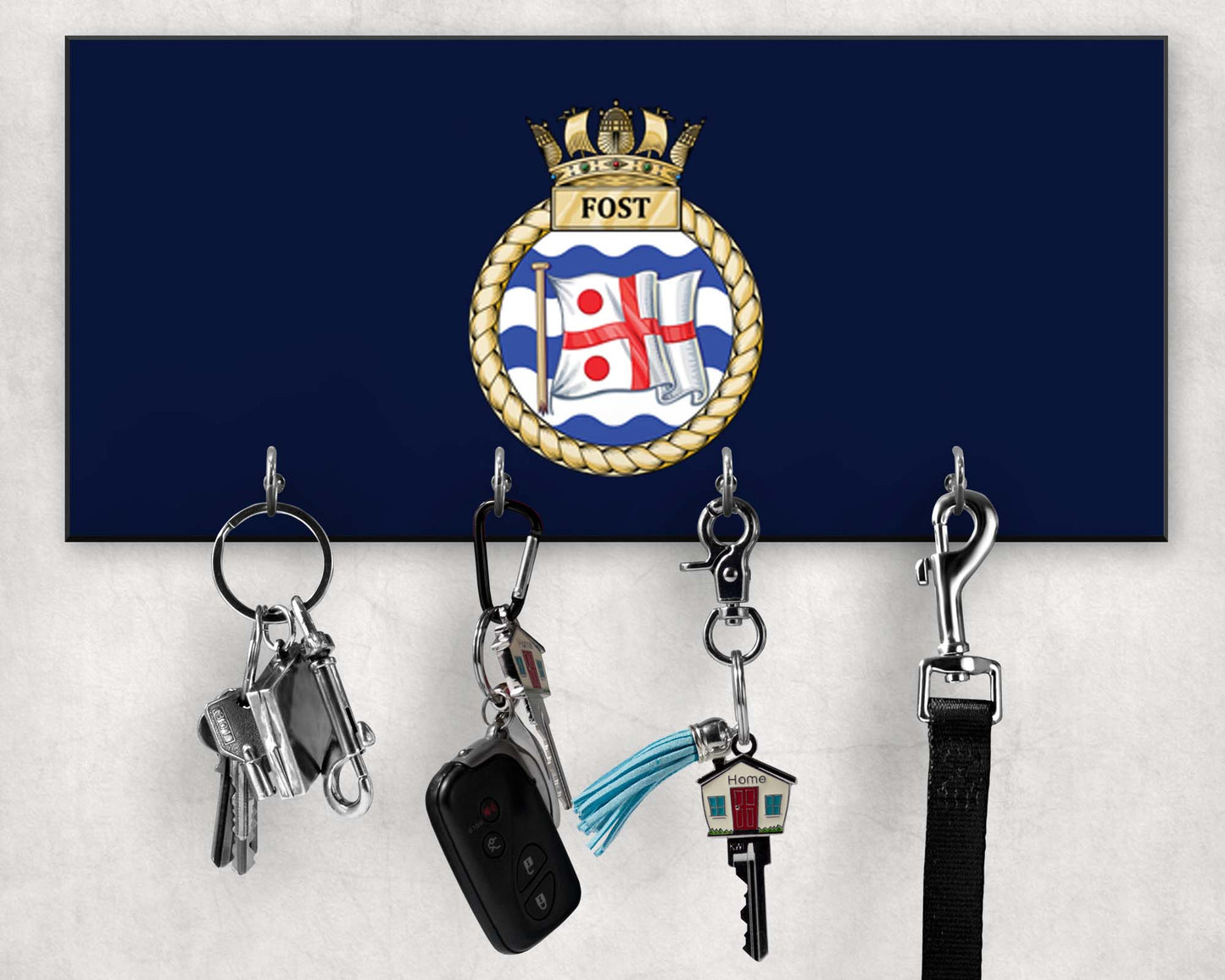 Flag Officer Sea Training FOST - Wooden Key/Beret Hook