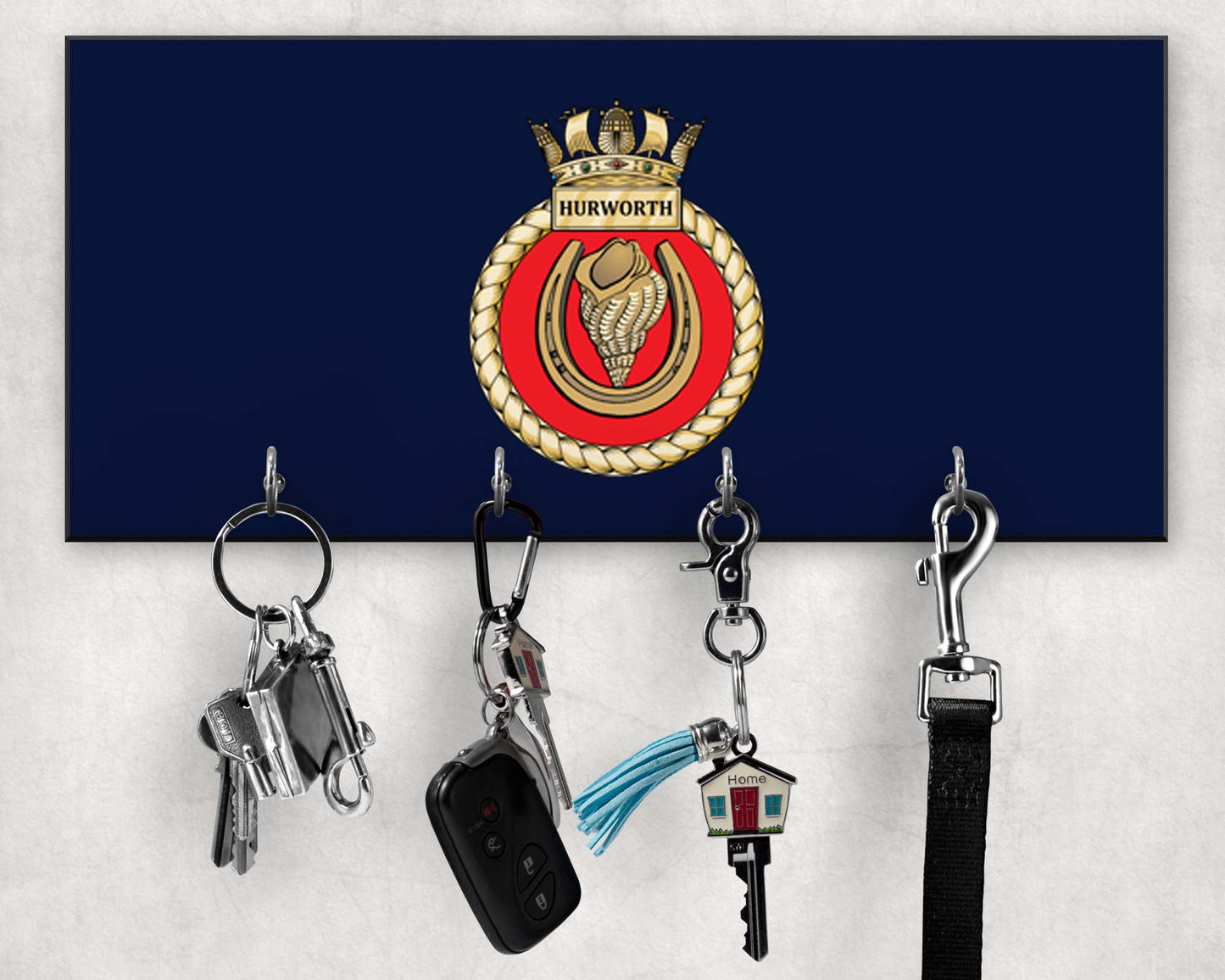 HMS Hurworth - Wooden Key/Beret Hook