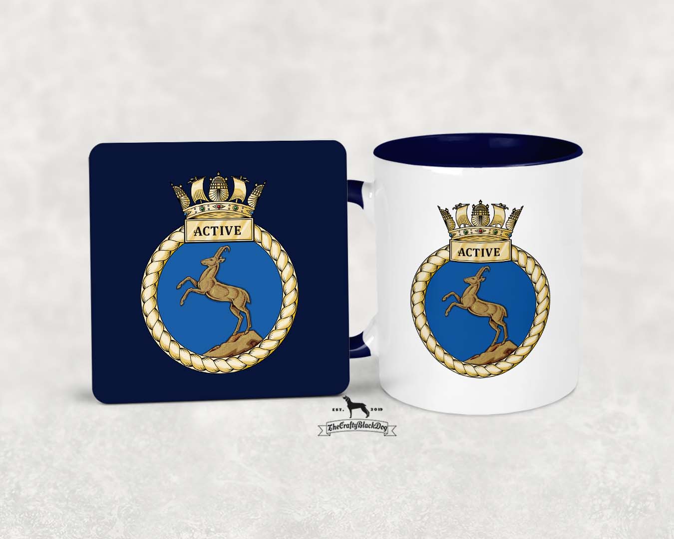 HMS Active - MUG and COASTER SET