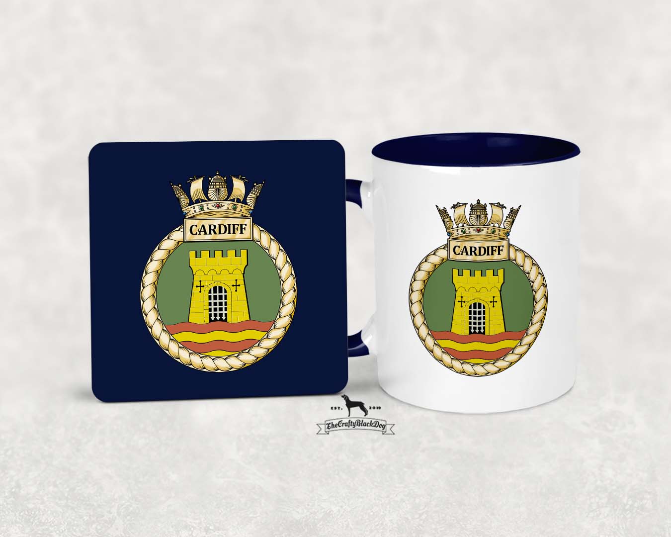 HMS Cardiff - MUG and COASTER SET